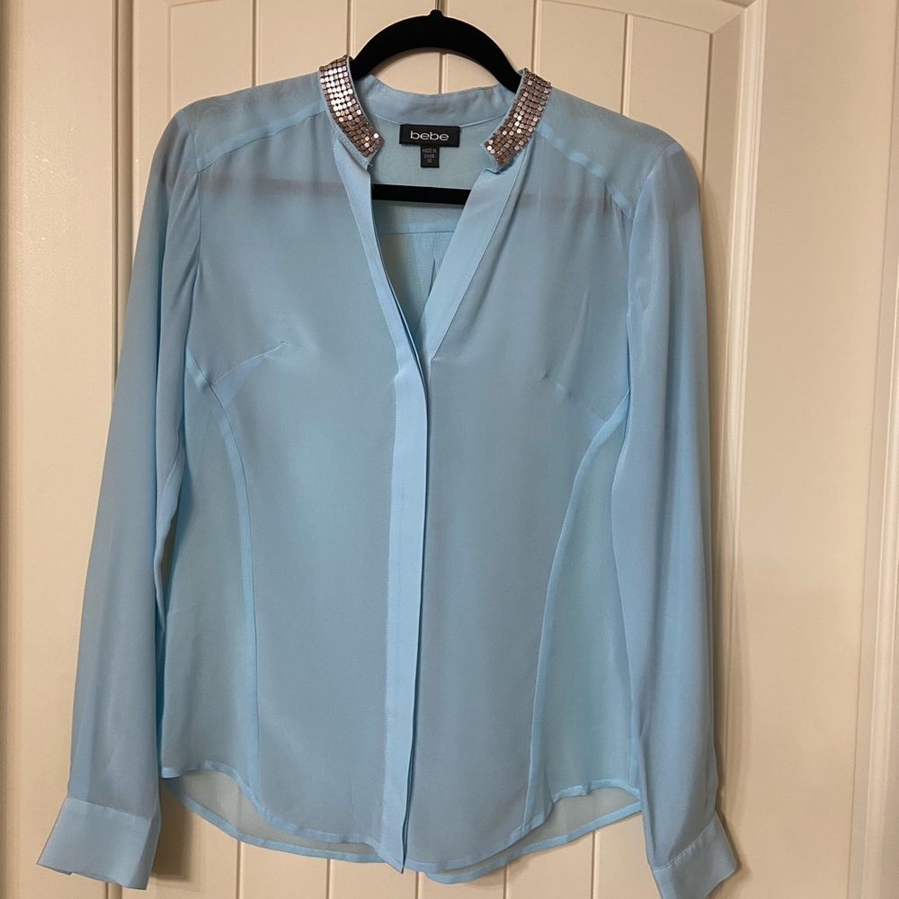 BeBe blouse with silver embellished neckline